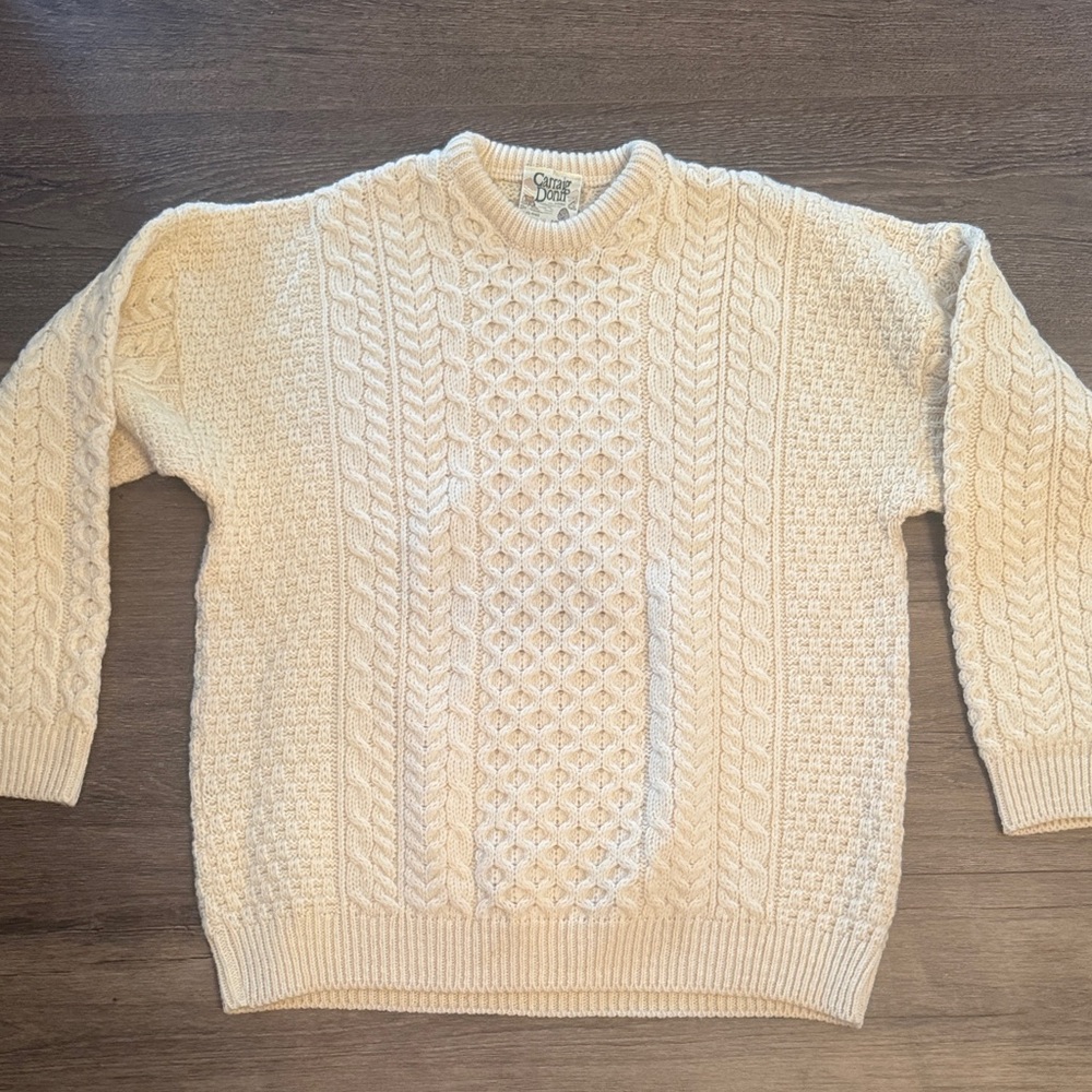 Carraig Donn Ireland wool cream Sweater XL